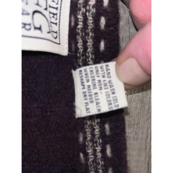 Vintage Field Gear Womens Shetland 100% Wool Zip Up Cardigan Sweater Sz L Purple - Picture 3 of 7